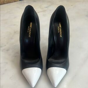 Saint Laurent Black and White Women's Heels